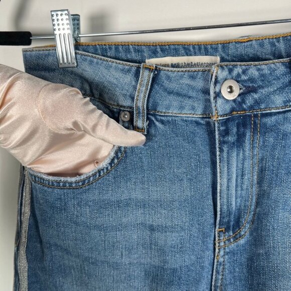 Anthropologie Pilcro and The Letterpress Tuxedo Stripe Raw Hem Jeans 27 - Picture 12 of 15